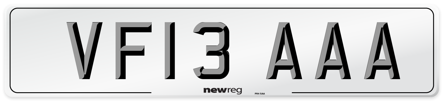 VF13 AAA Number Plate from New Reg